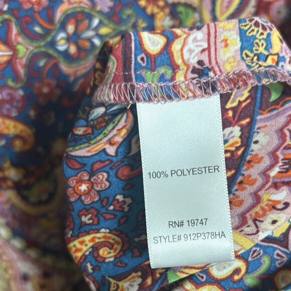 Counterparts Paisley Bell Sleeve Blouse Size Large - Picture 5 of 6